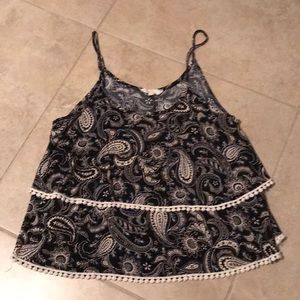 Black with paisley print tank top